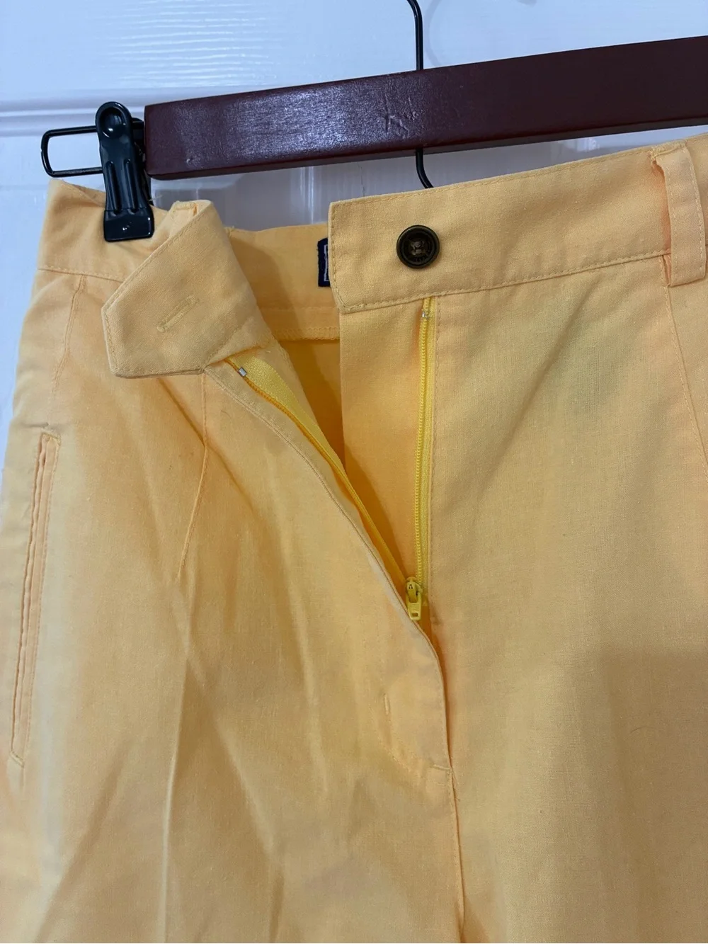 Karen Scott Yellow Tailored High-Waist Bermuda Shorts